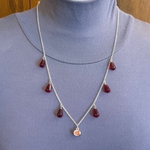 Persephone Greek Roman Goddess Pomegranate and Seeds Handmade Silver Necklace - Picture 9 of 16